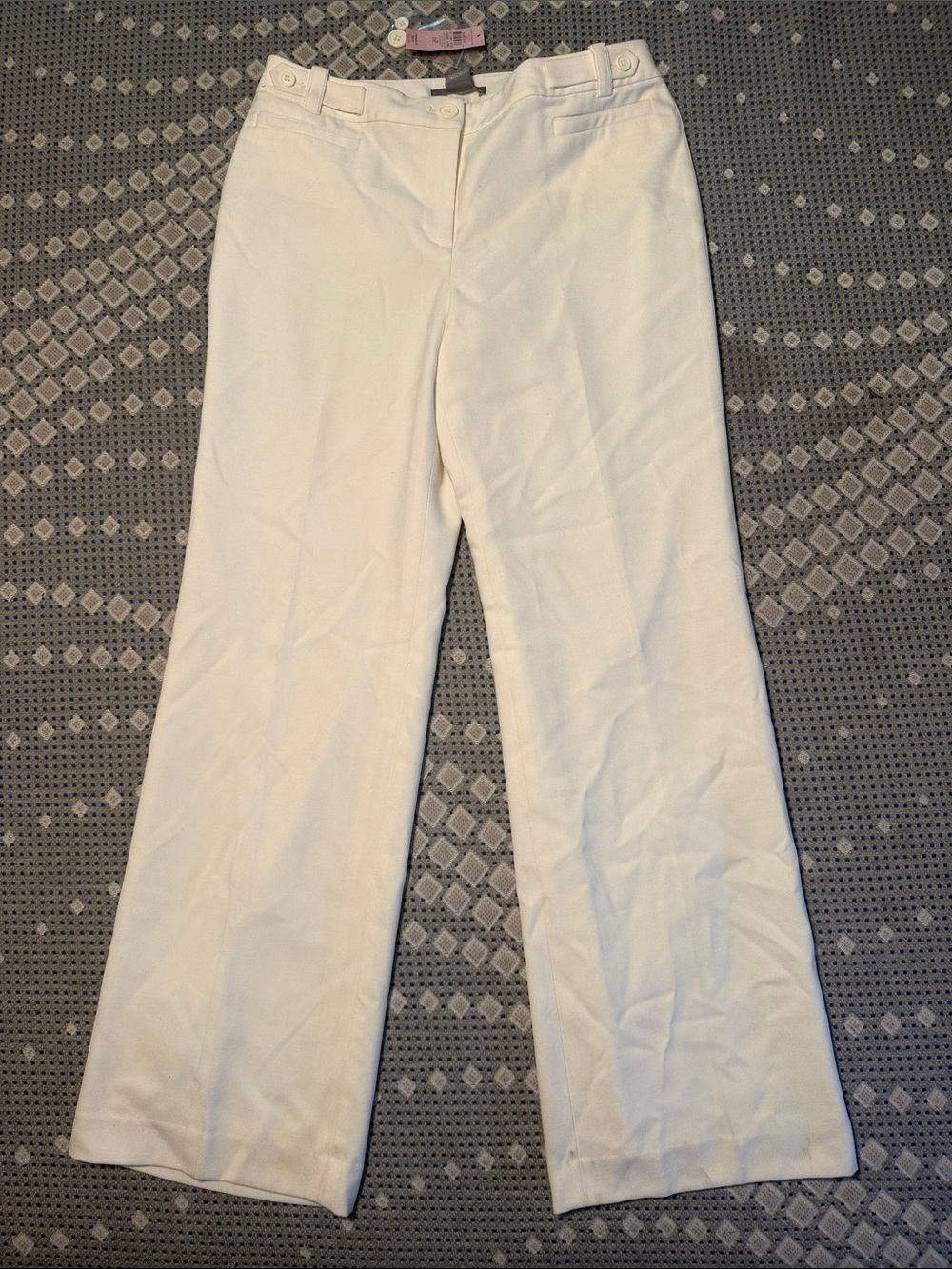 Ann Taylor White Wide-Leg Dress Pants
